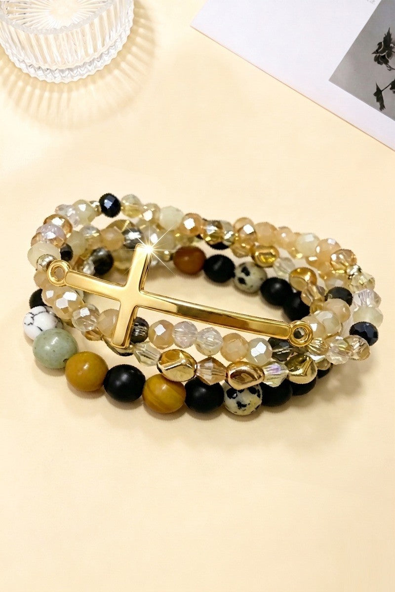 Cross Bracelet Stack Set