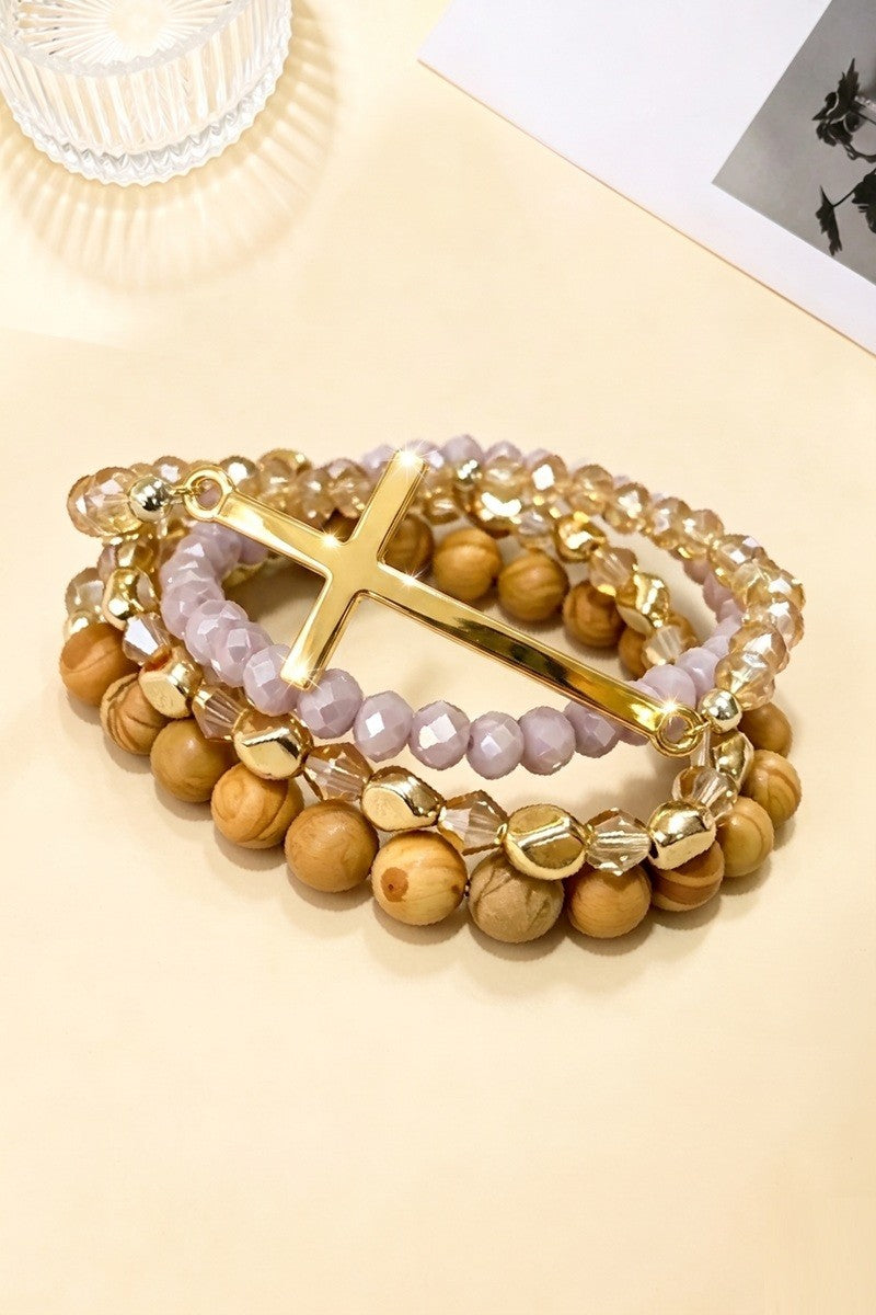 Cross Bracelet Stack Set