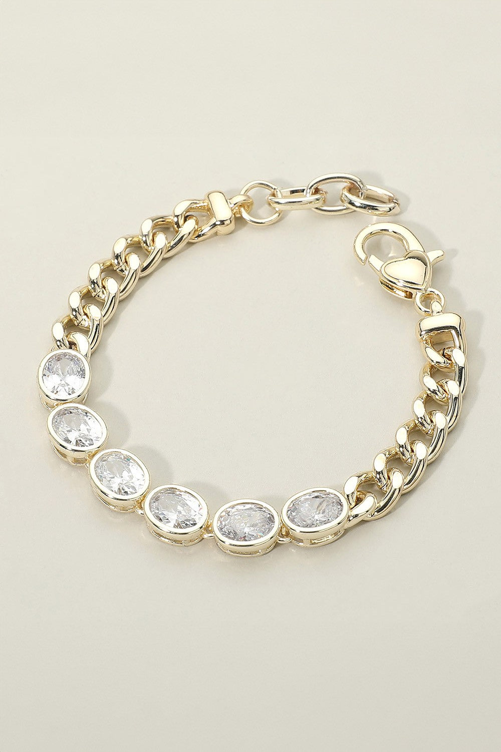 CZ Bezel Station Bracelet