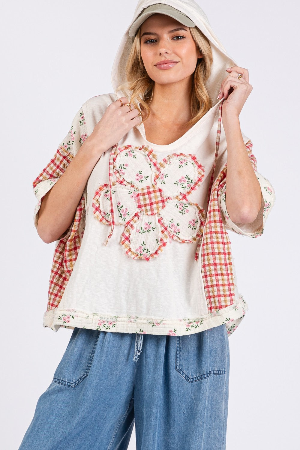 Embroidered Daisy Hoodie