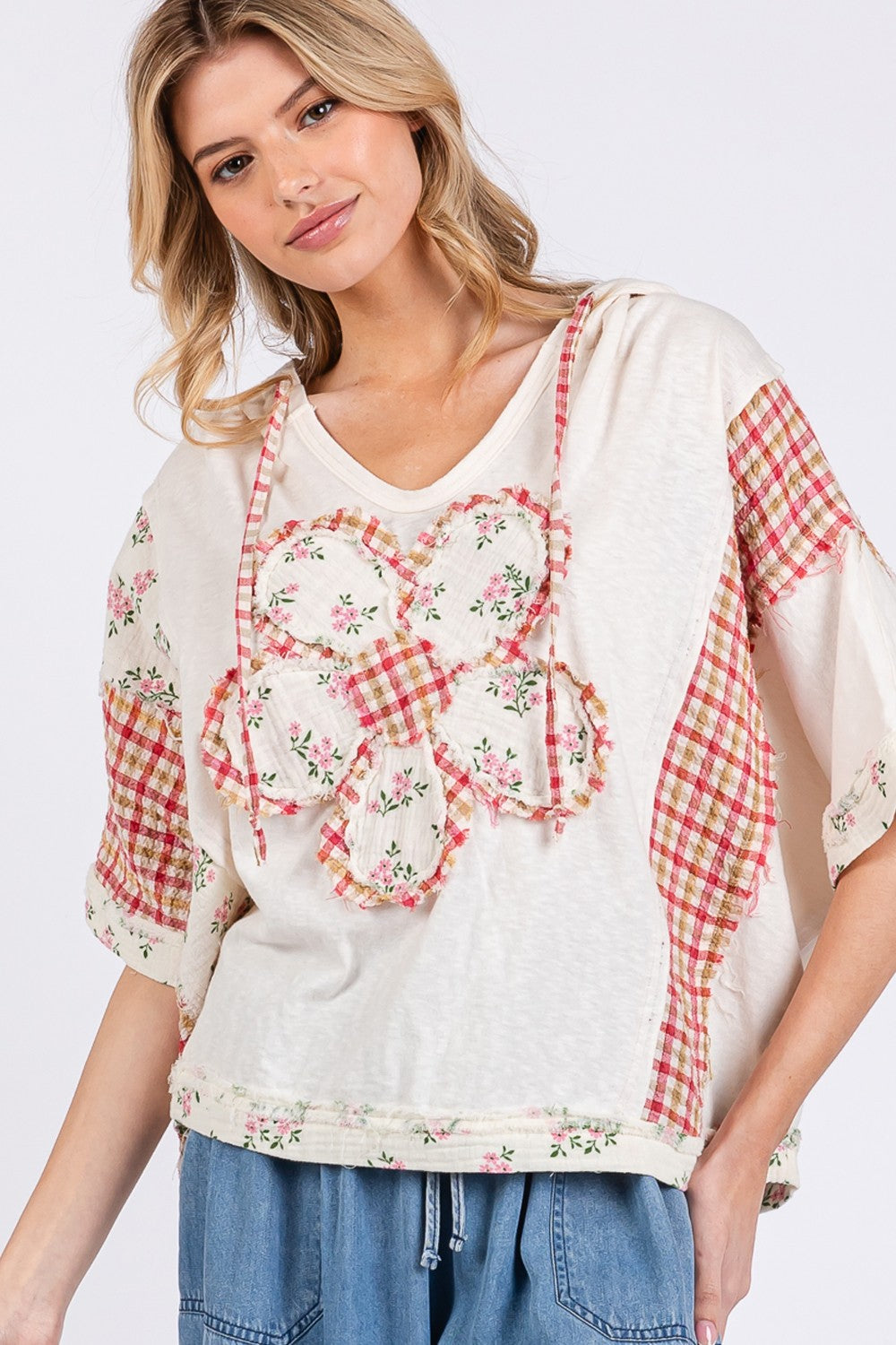 Embroidered Daisy Hoodie