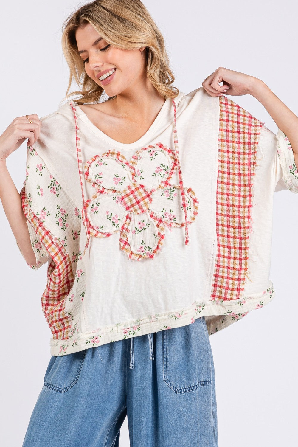 Embroidered Daisy Hoodie