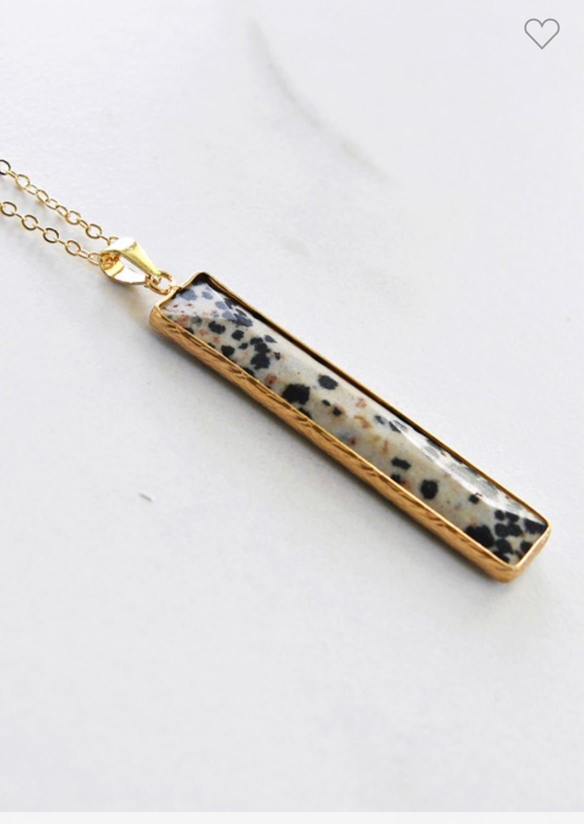 Vertical Stone Bar Pendant Necklace