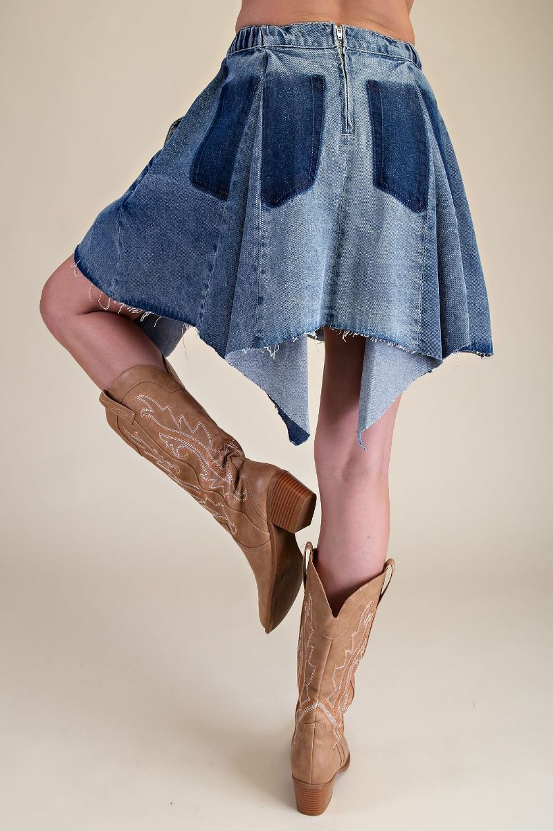 Asymmetrical Denim Skirt