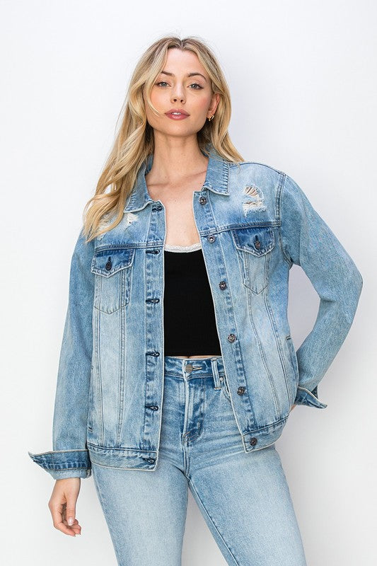Distressed Light Wash Jacket