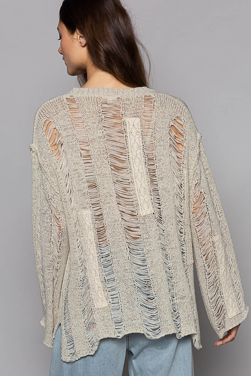 Distressed Lace Cardigan