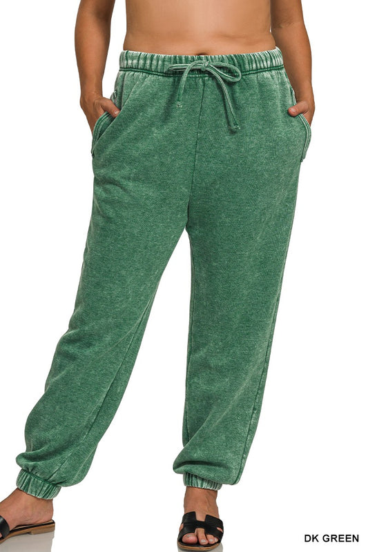 Acid Wash Plus Size Sweatpant