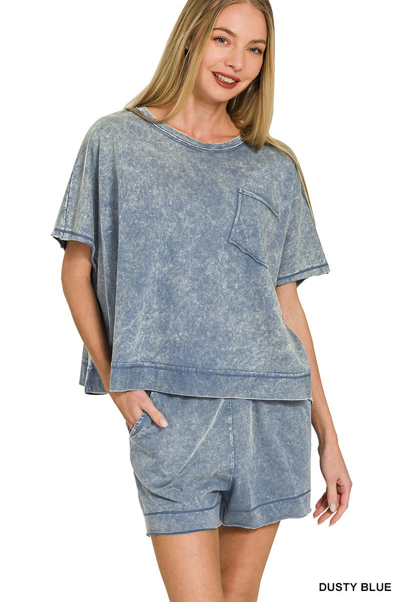 Acid Wash Set Loose Fit