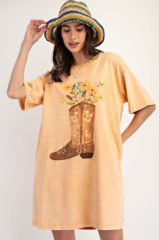 Boots & Flowers Dress