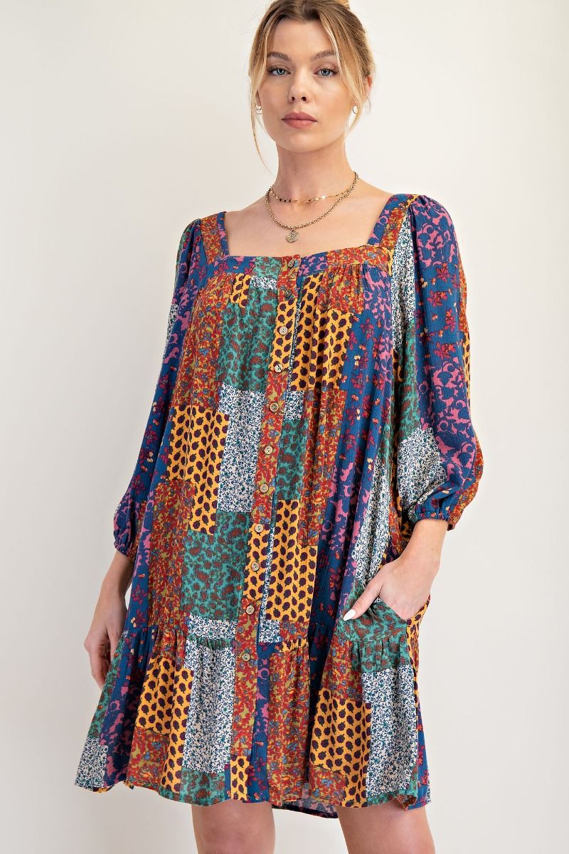 Patchwork Boho Dress
