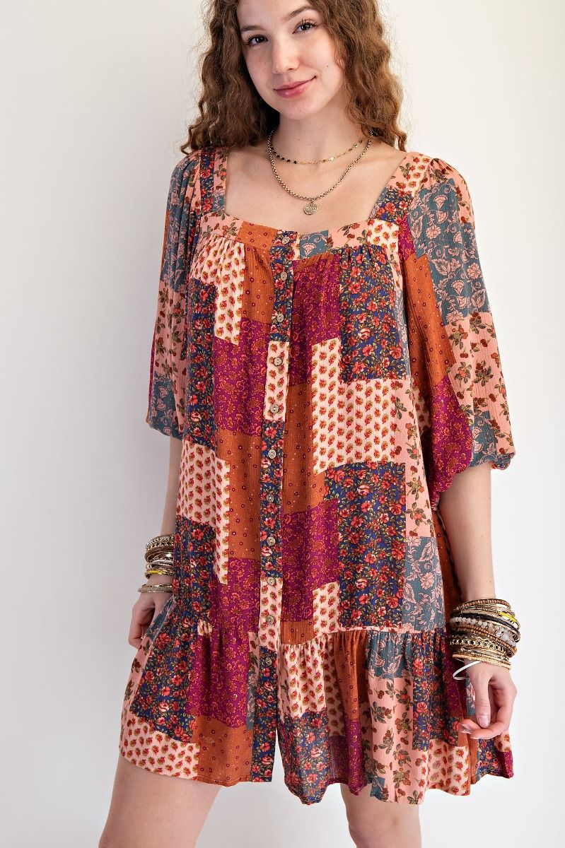 Patchwork Boho Dress