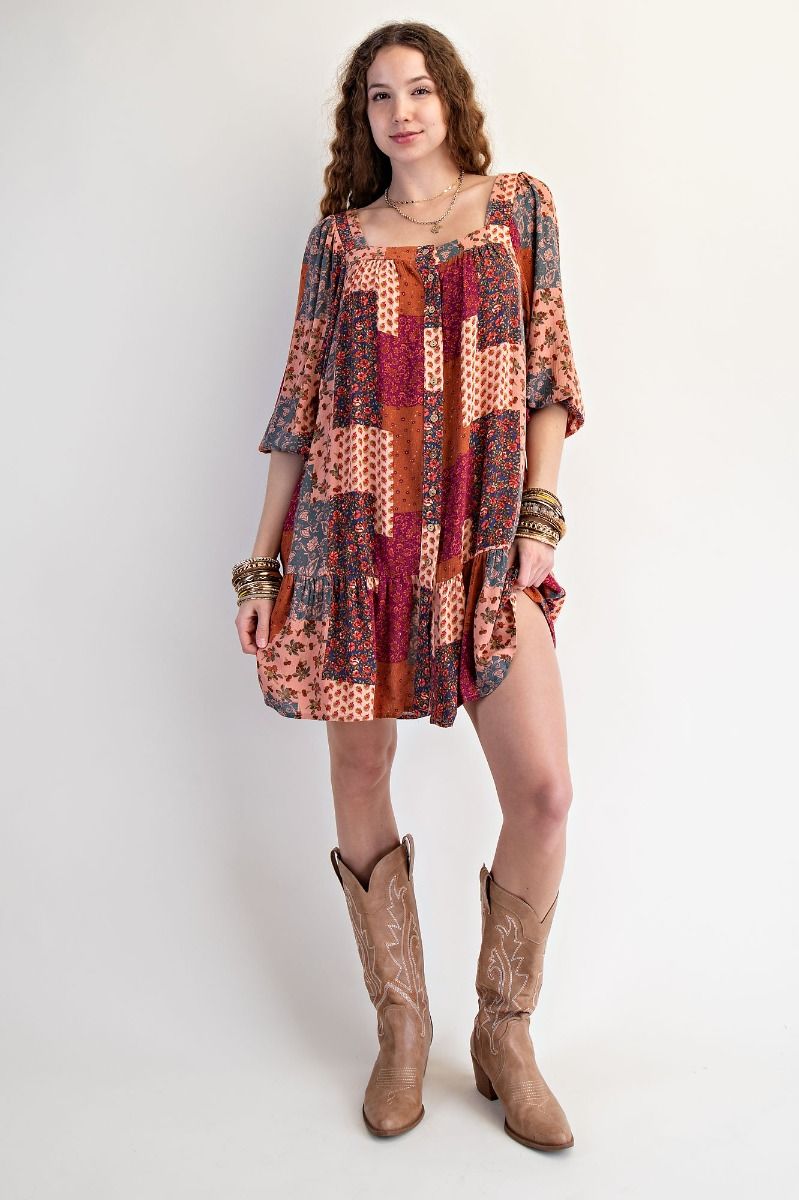 Patchwork Boho Dress