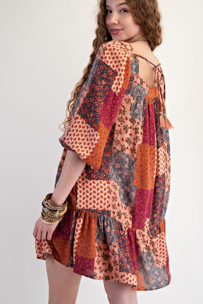 Patchwork Boho Dress