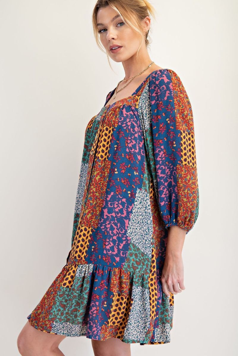 Patchwork Boho Dress