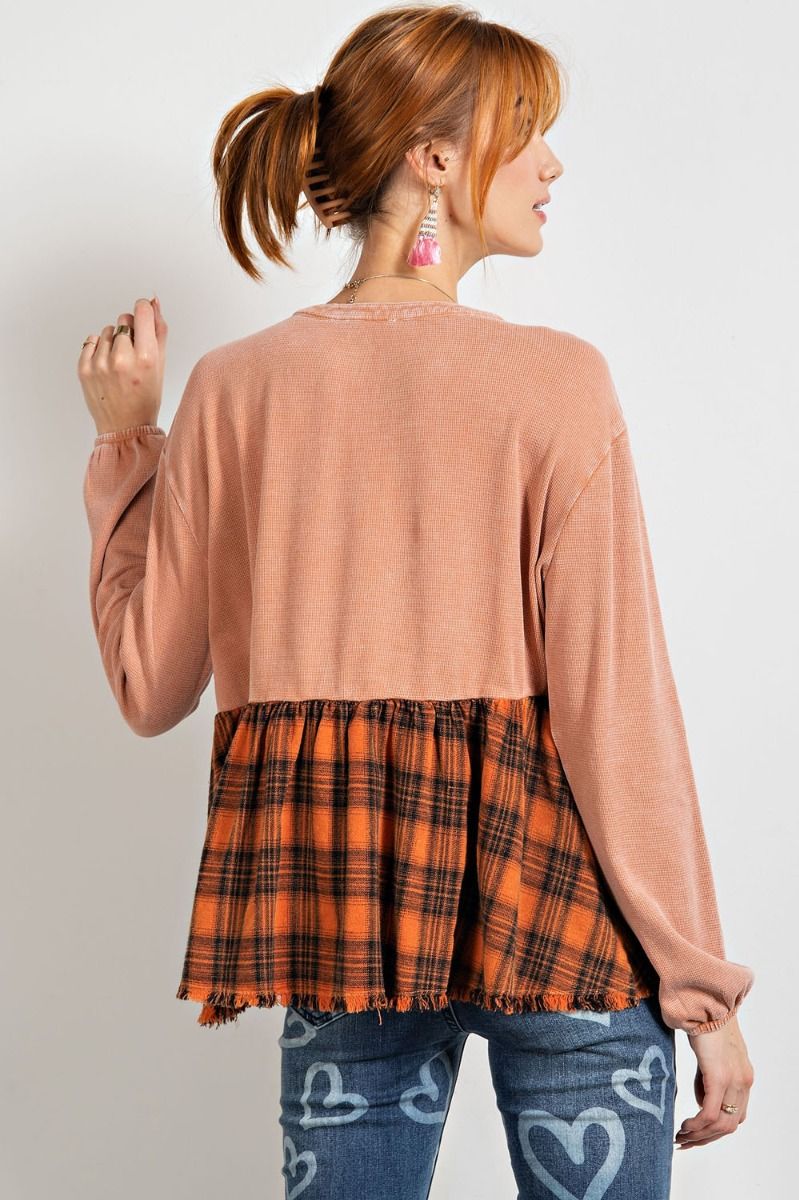 Pumpkin flannel baby doll top