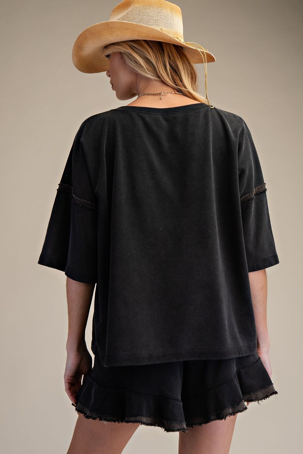 Acid wash fray detail top
