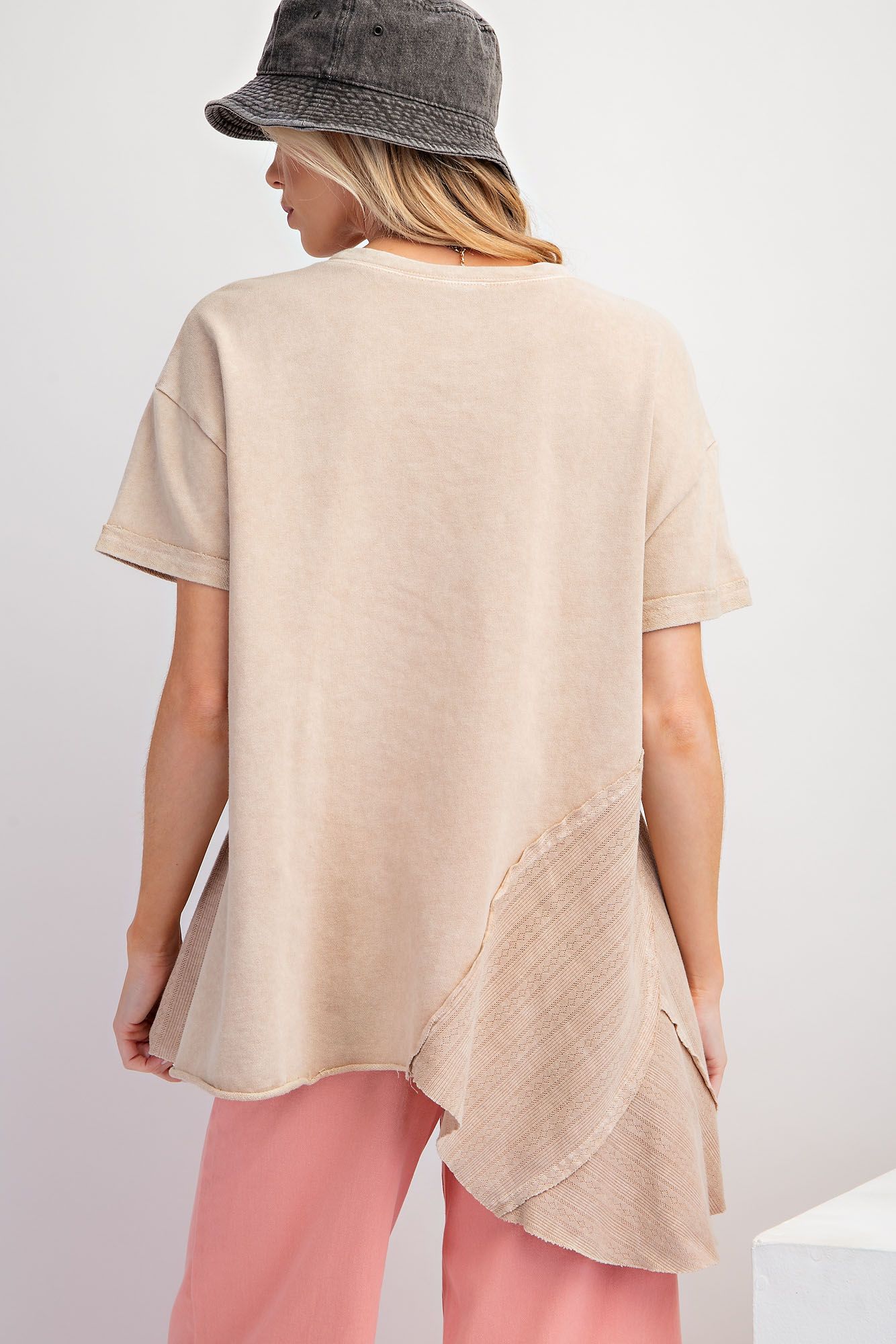 Lace inset Peplum Top