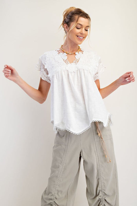 White Lace Summer Top
