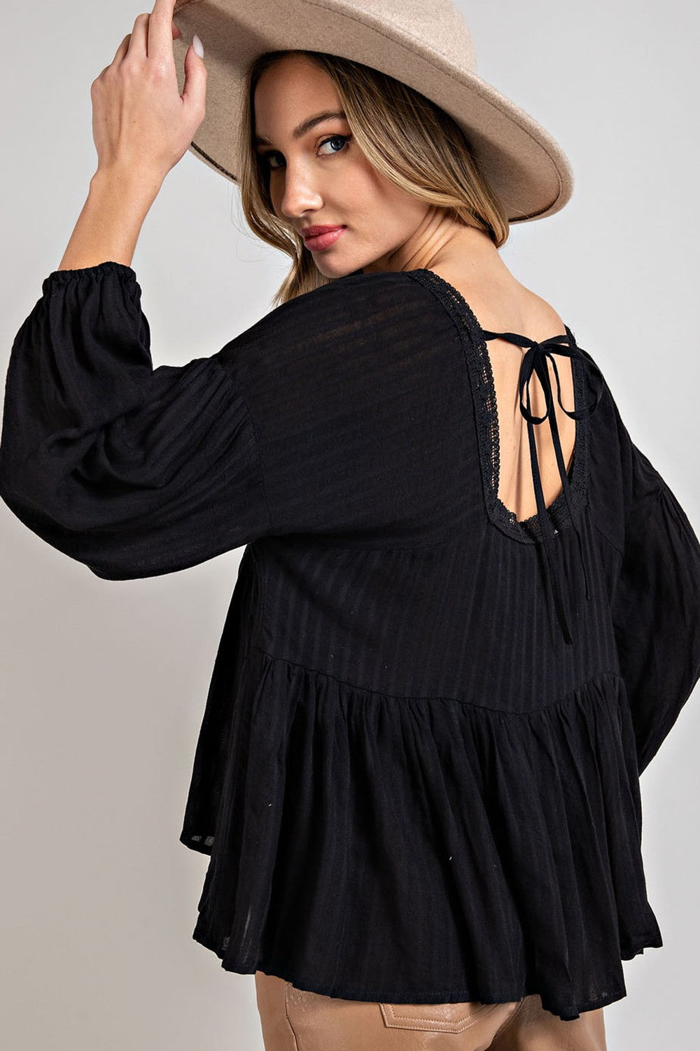 Fairytale Peplum Top Black