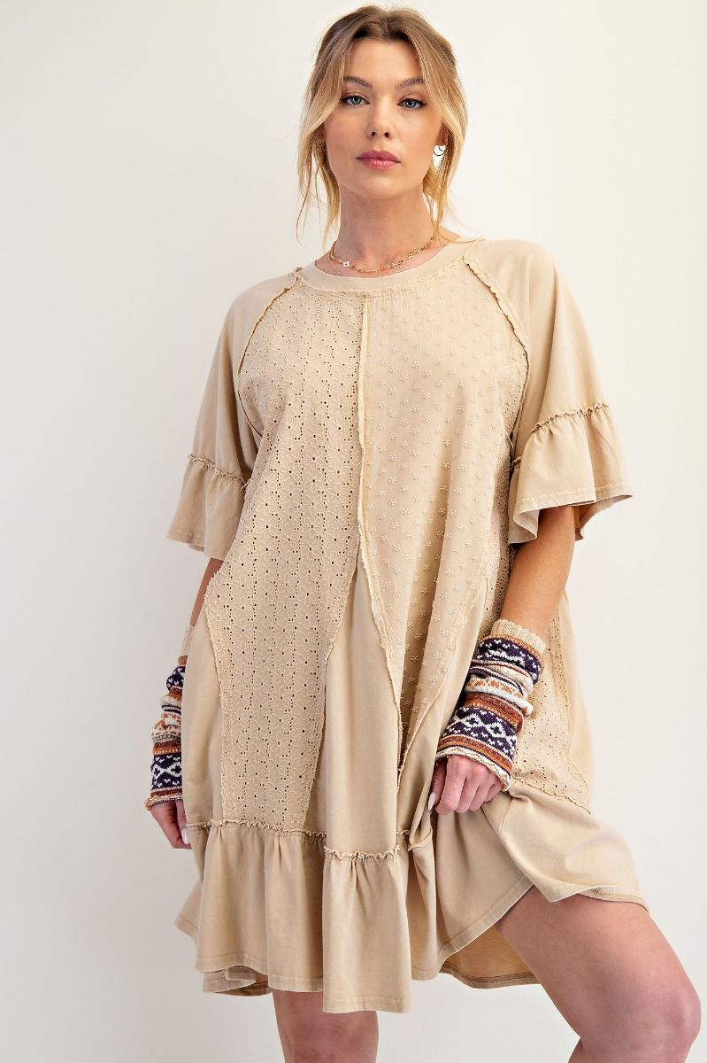 Khaki Eyelet Dress