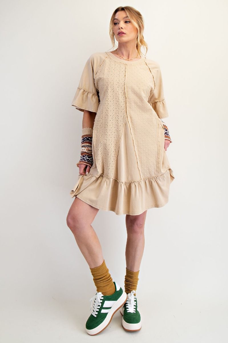 Khaki Eyelet Dress