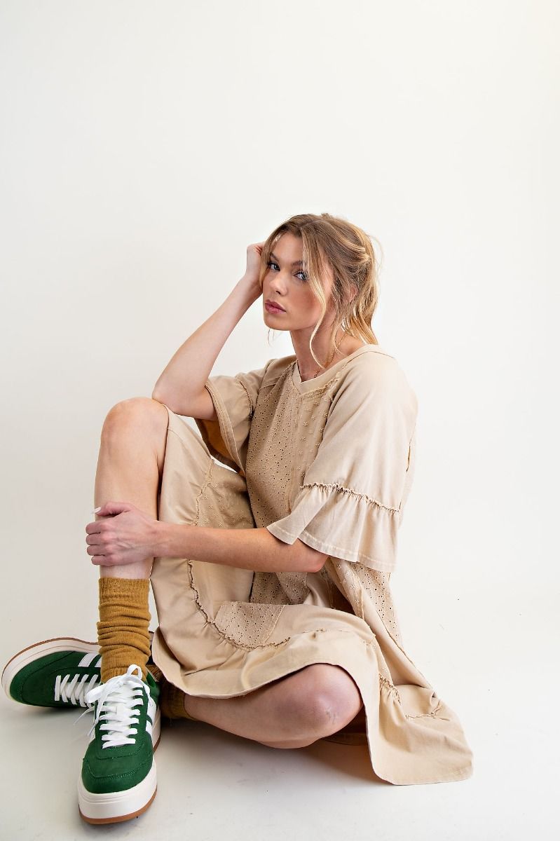 Khaki Eyelet Dress