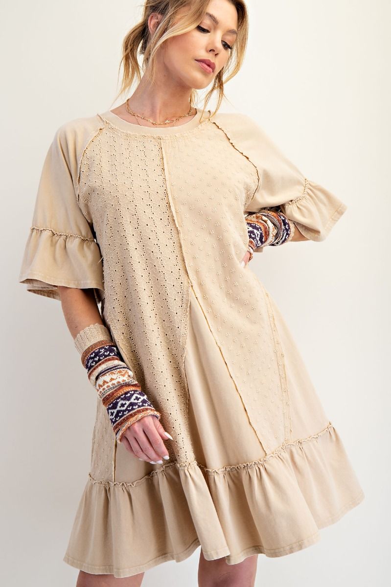 Khaki Eyelet Dress