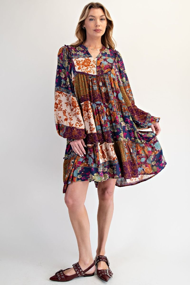 Fall Patchwork Dress