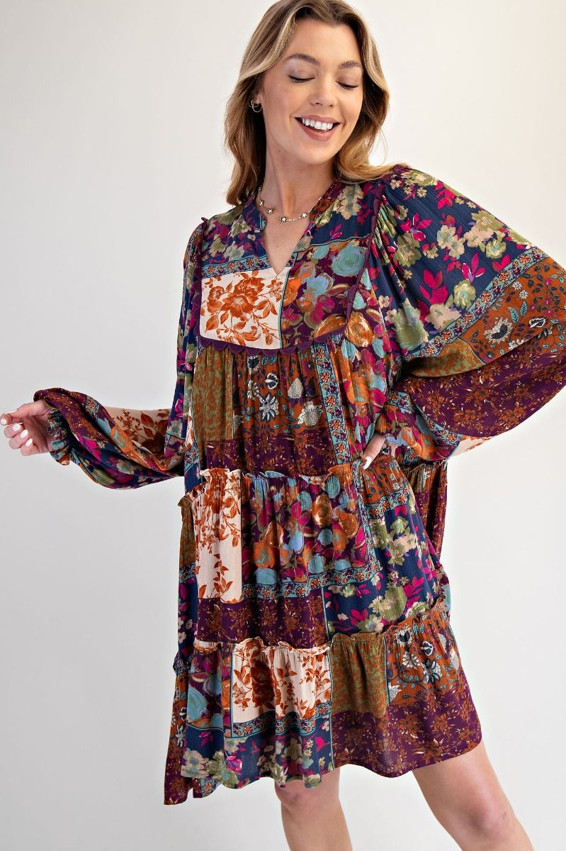 Fall Patchwork Dress
