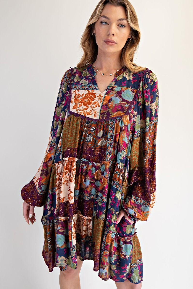 Fall Patchwork Dress