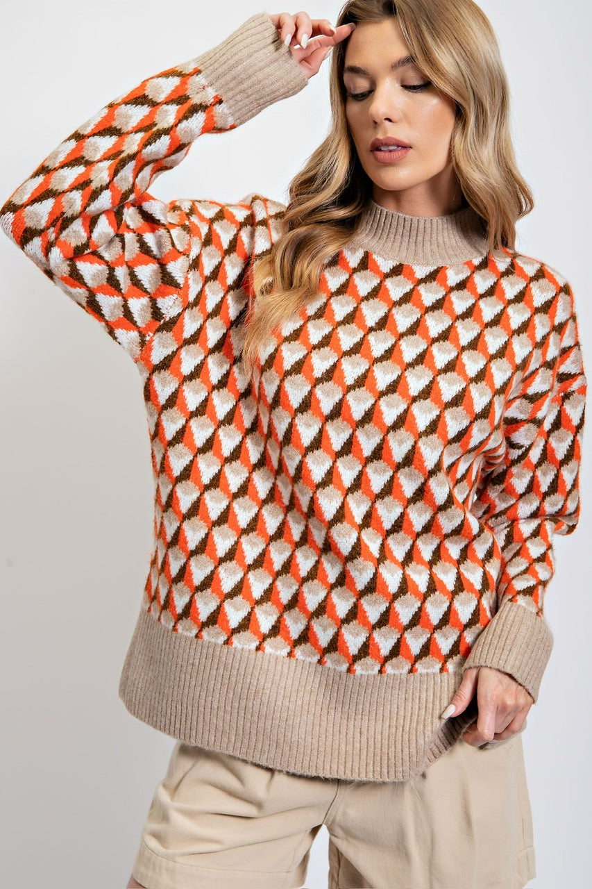 Grandpa Chic Sweater Orange