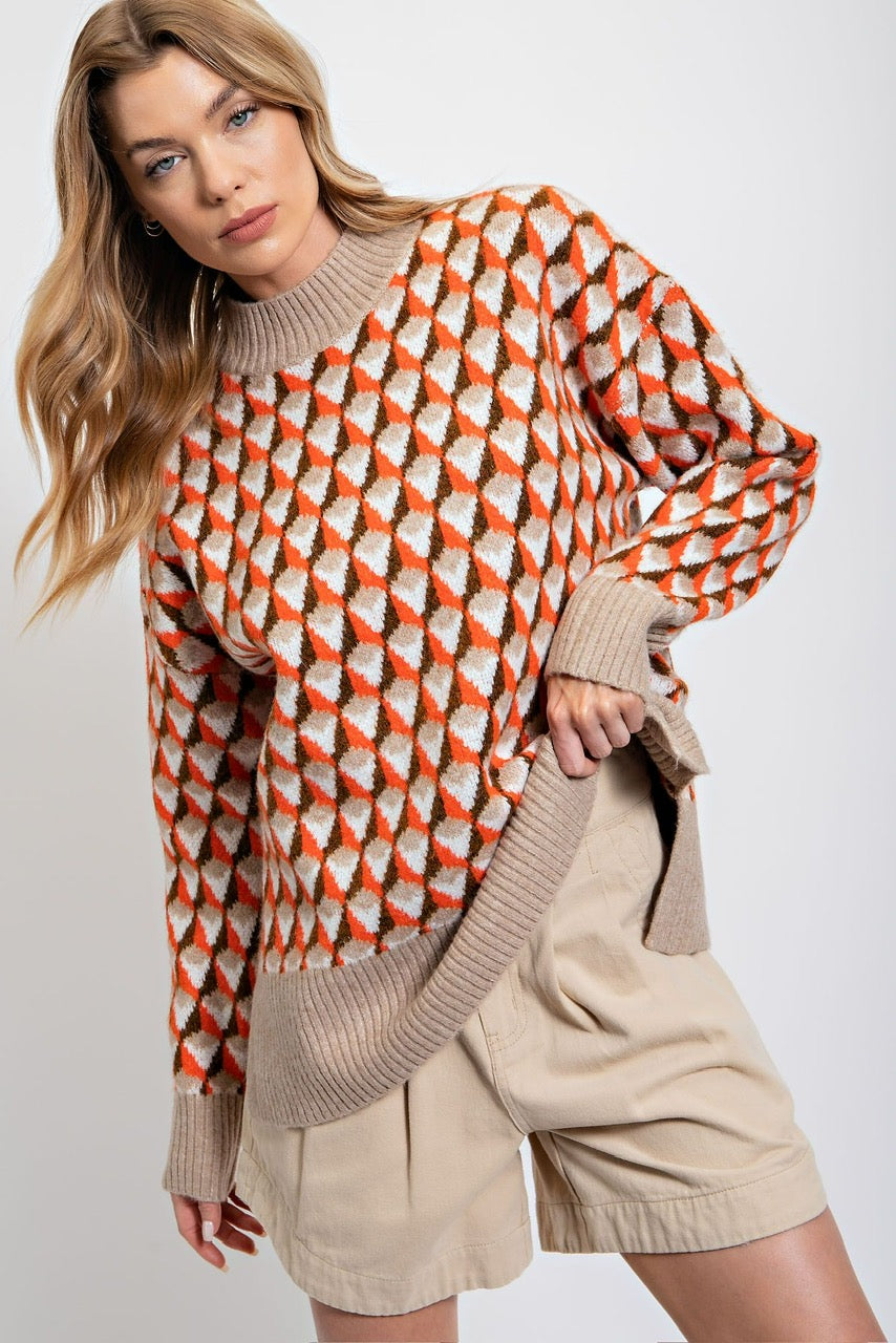 Grandpa Chic Sweater Orange