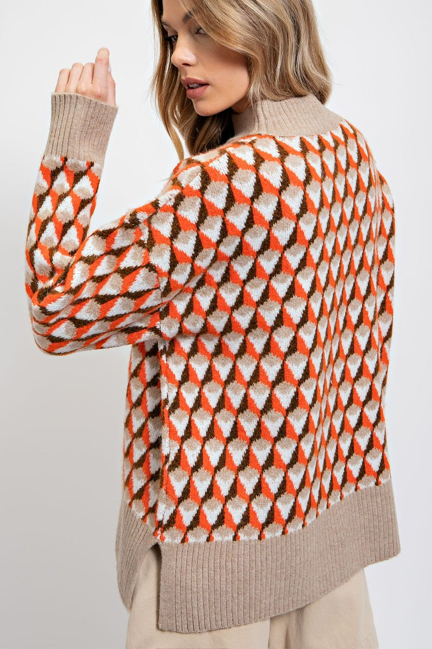 Grandpa Chic Sweater Orange