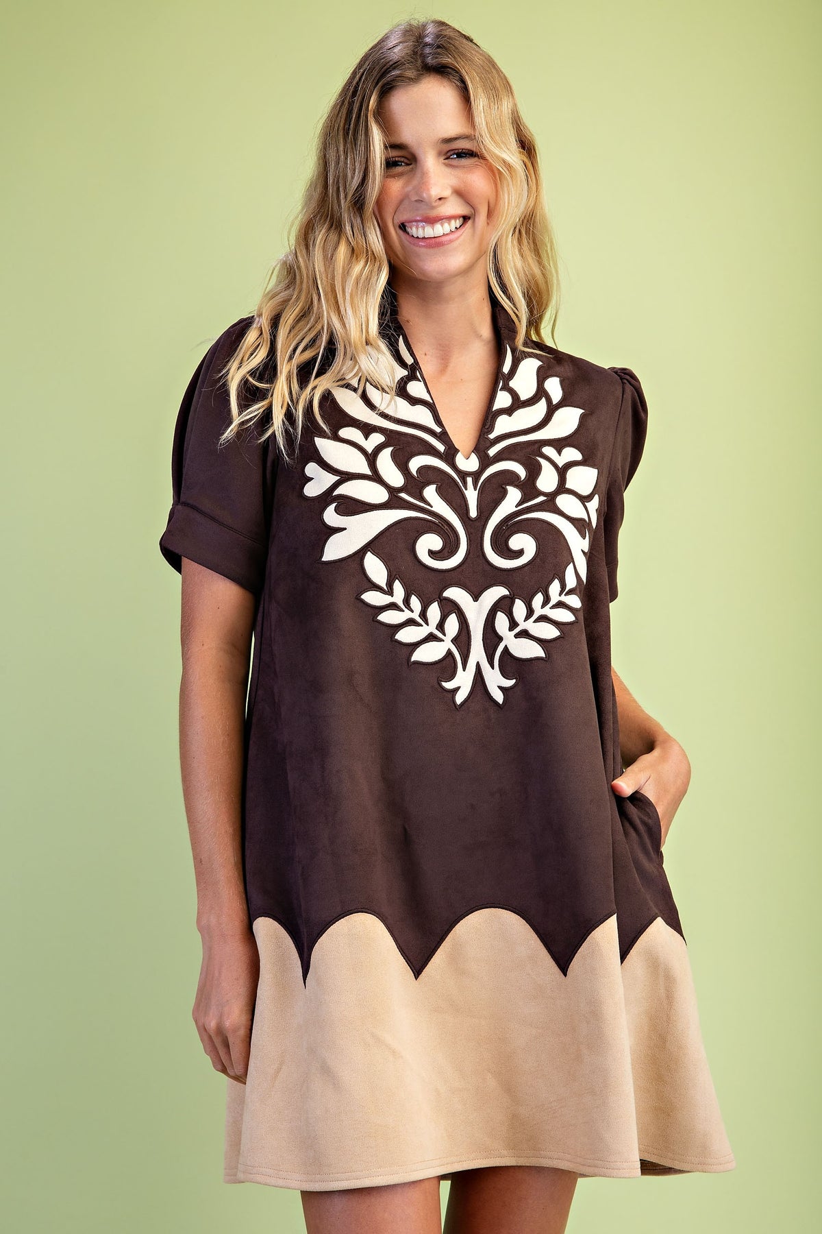 Faux Suede Dress