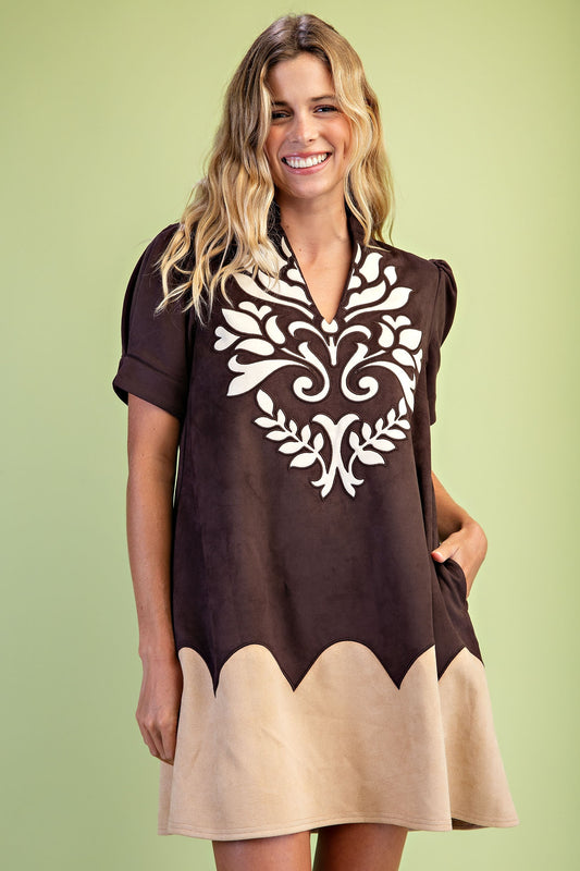 Faux Suede Dress
