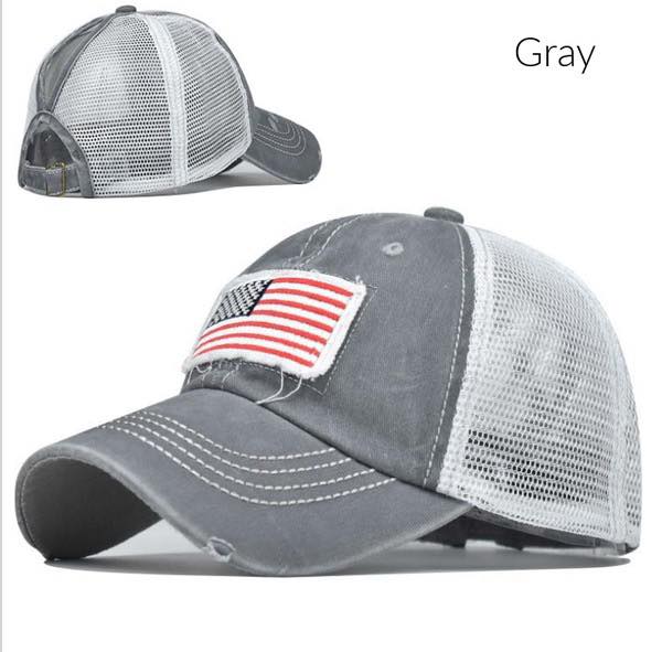 American Flag Ponytail Hat