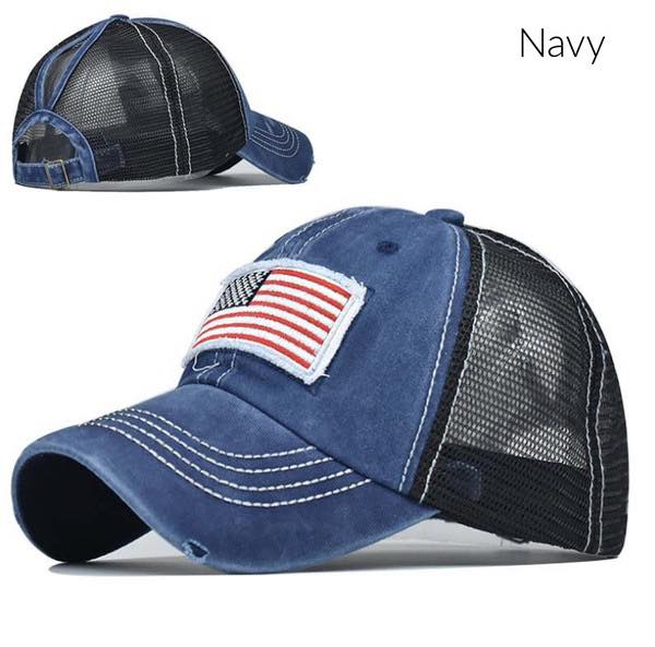 American Flag Ponytail Hat