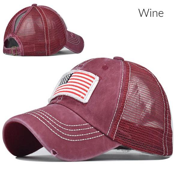 American Flag Ponytail Hat