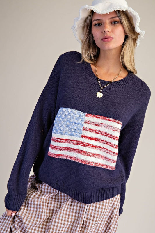 Navy Flag Sweater