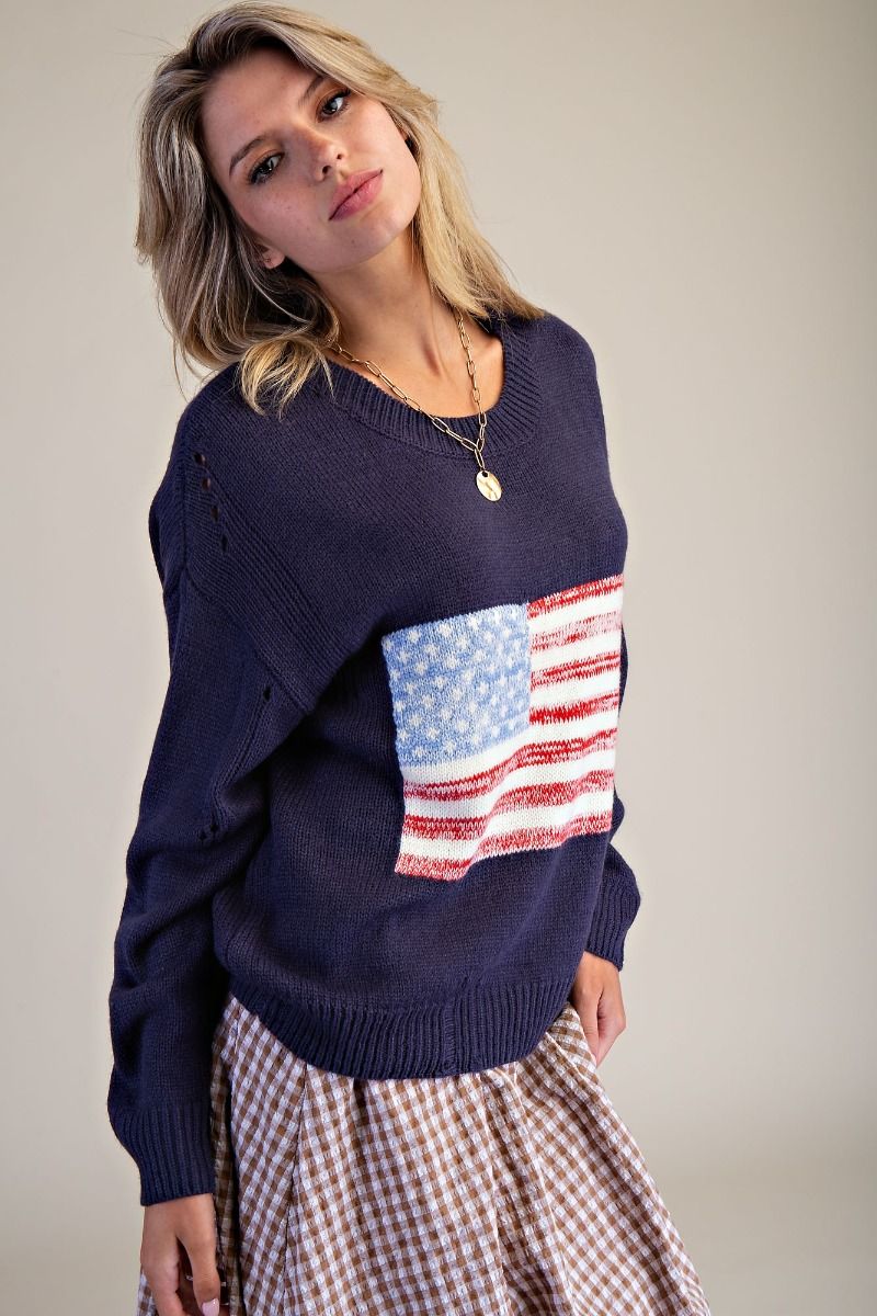 Navy Flag Sweater