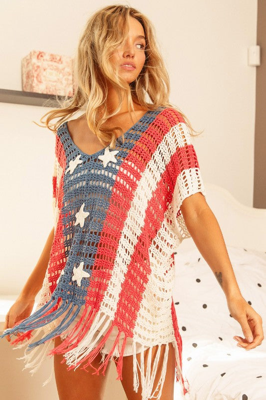 Patriotic Crocheted Top