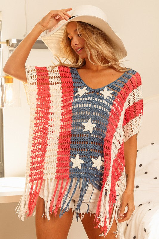 Patriotic Crocheted Top