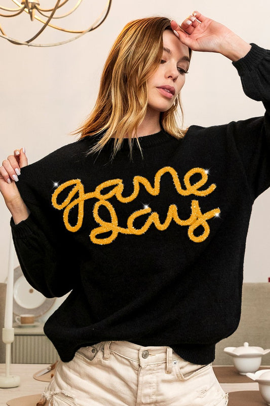 Game Day Tinsel Sweater