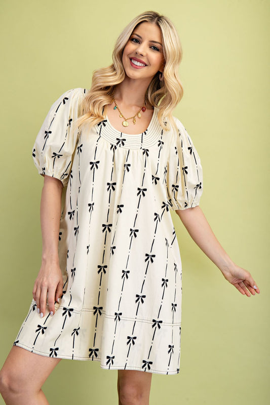 Cream Bow Dress