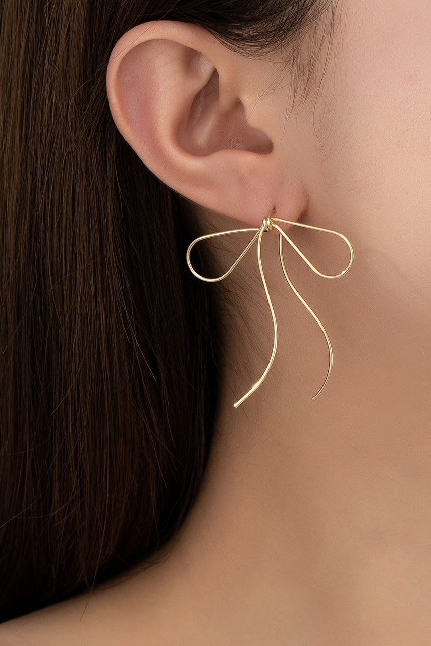 Bow Threader Earring