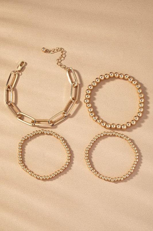 Ball and Chain Bracelet Stack