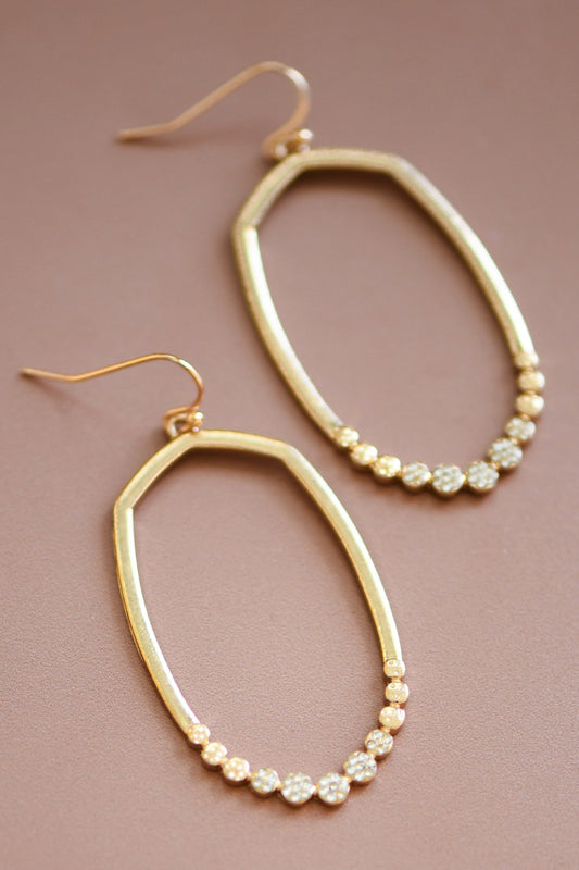 Gold Drop earring w/Rhinestones