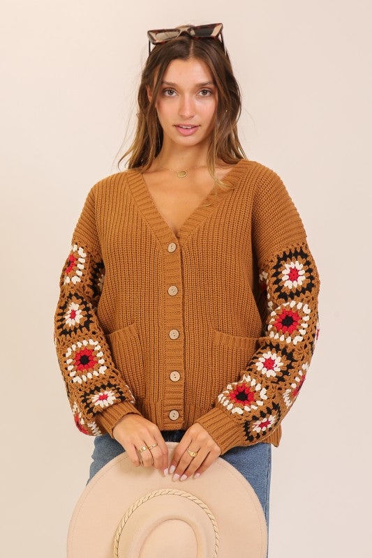 Brown GrannySquare Cardi