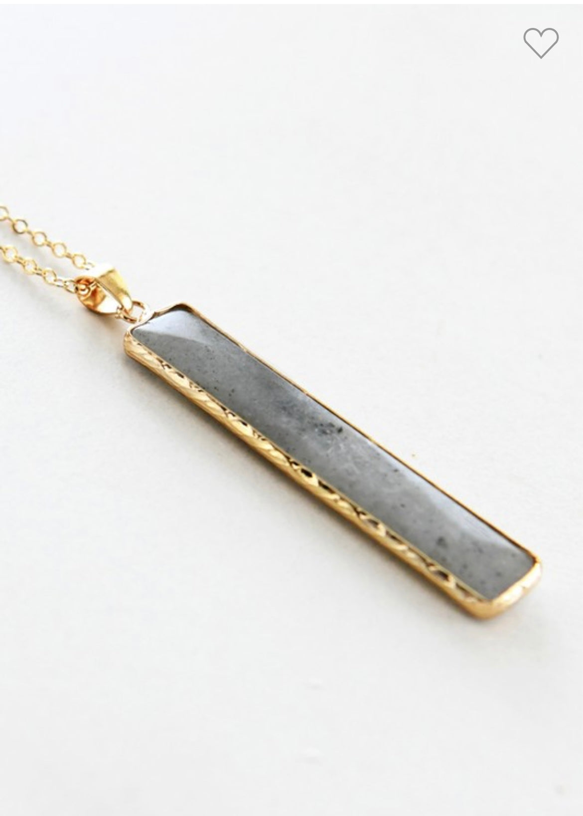 Vertical Stone Bar Pendant Necklace