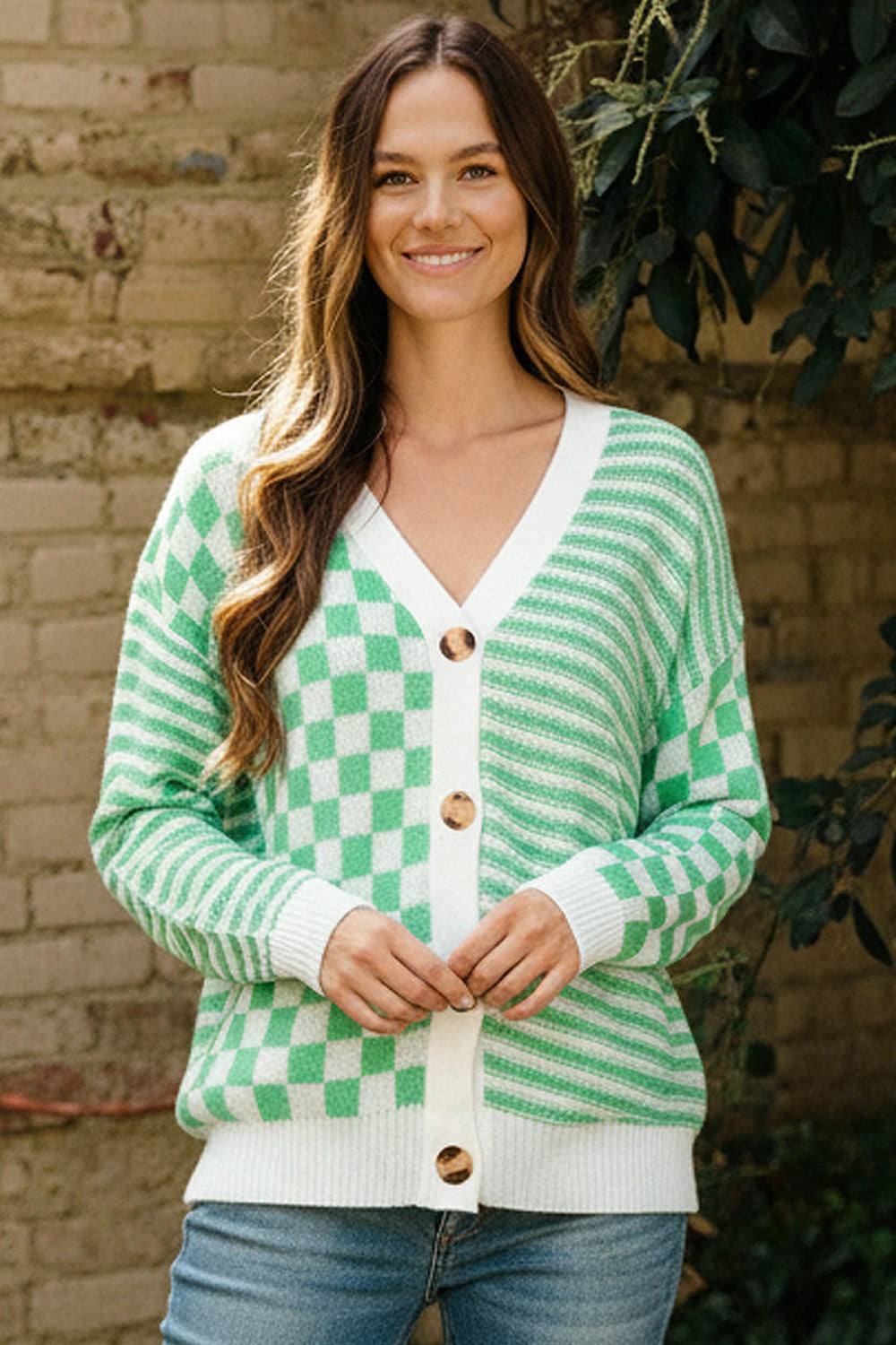 Green Mixed Cardi